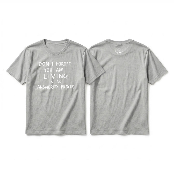 Christianartworkshop T-shirt a maniche corte premium "Gratitudine fedele - Preghiera esaudita" - Grigio - 2XL - image 4