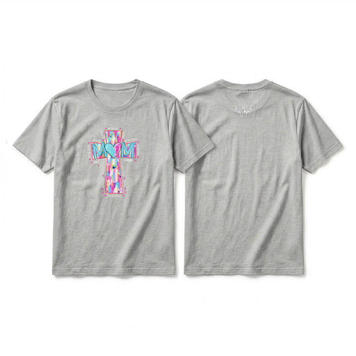 Christianartworkshop T-shirt a maniche corte premium con stampa frontale a croce "Faith Mom". - Beige - 2XL - image 16