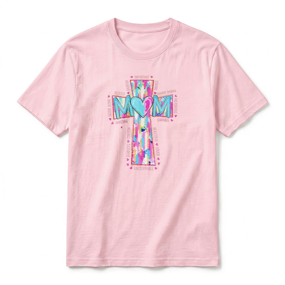 Christianartworkshop T-shirt a maniche corte premium con stampa frontale a croce "Faith Mom". - image 8