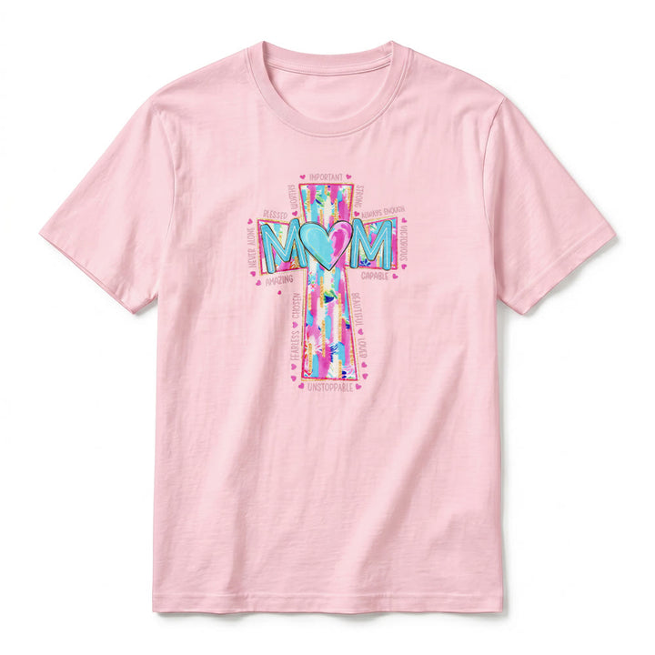 Christianartworkshop T-shirt a maniche corte premium con stampa frontale a croce "Faith Mom". - image 8