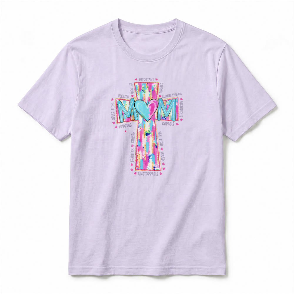 Christianartworkshop T-shirt a maniche corte premium con stampa frontale a croce "Faith Mom". - image 14
