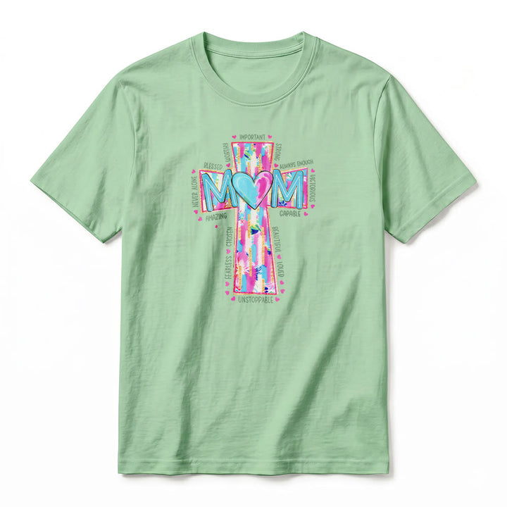 Christianartworkshop T-shirt a maniche corte premium con stampa frontale a croce "Faith Mom". - image 23