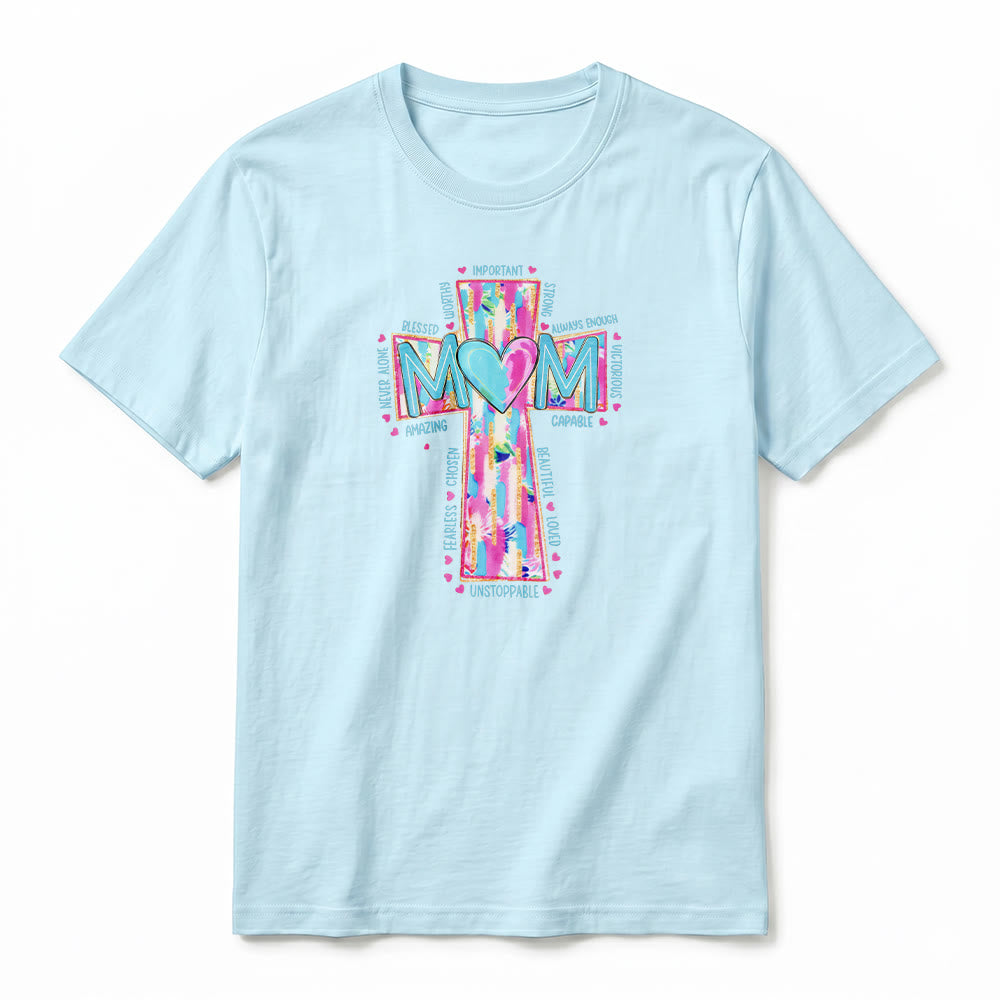 Christianartworkshop T-shirt a maniche corte premium con stampa frontale a croce "Faith Mom". - image 11