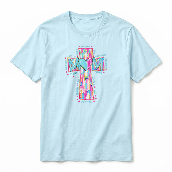 Christianartworkshop T-shirt a maniche corte premium con stampa frontale a croce "Faith Mom". - image 11