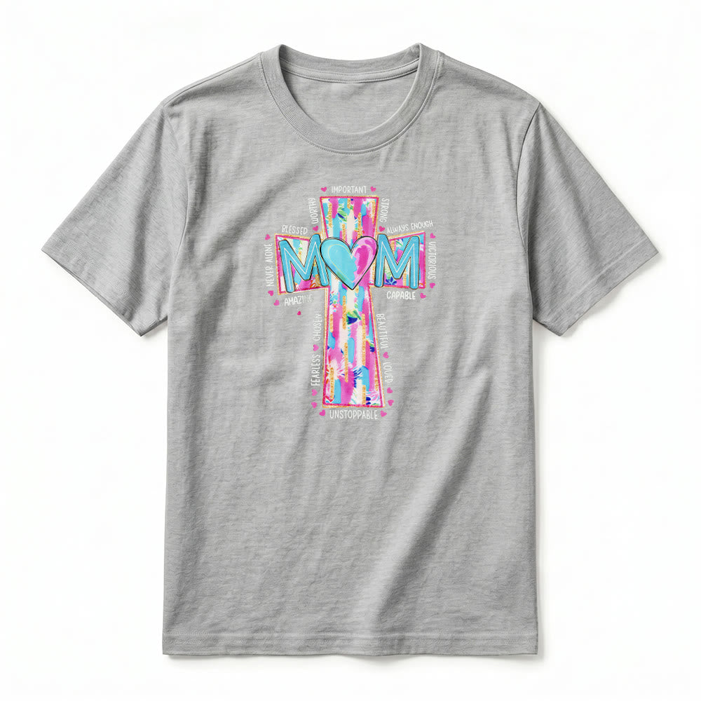 Christianartworkshop T-shirt a maniche corte premium con stampa frontale a croce "Faith Mom". - image 17