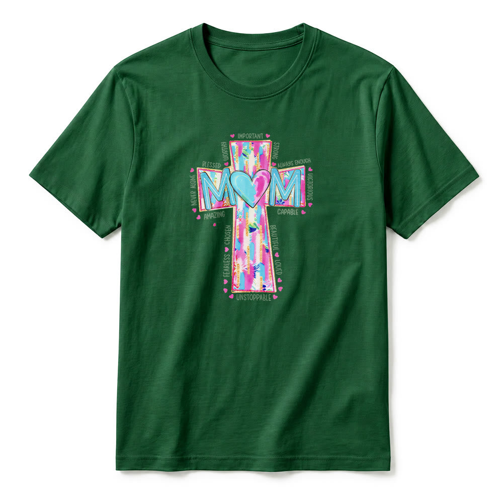 Christianartworkshop T-shirt a maniche corte premium con stampa frontale a croce "Faith Mom". - image 26