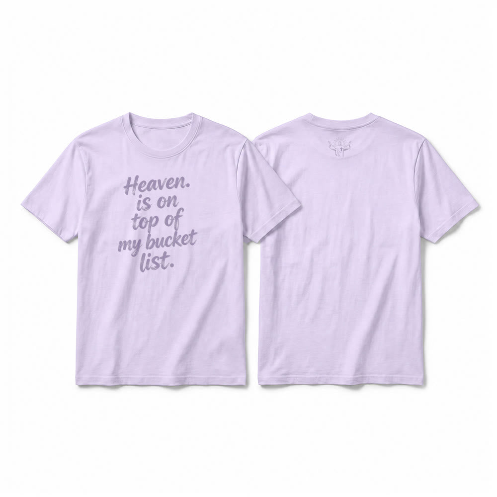 Christianartworkshop T-shirt a maniche corte premium color lavanda con la scritta "Il paradiso è in cima alla mia lista dei desideri". - Viola - 2XL - image 1