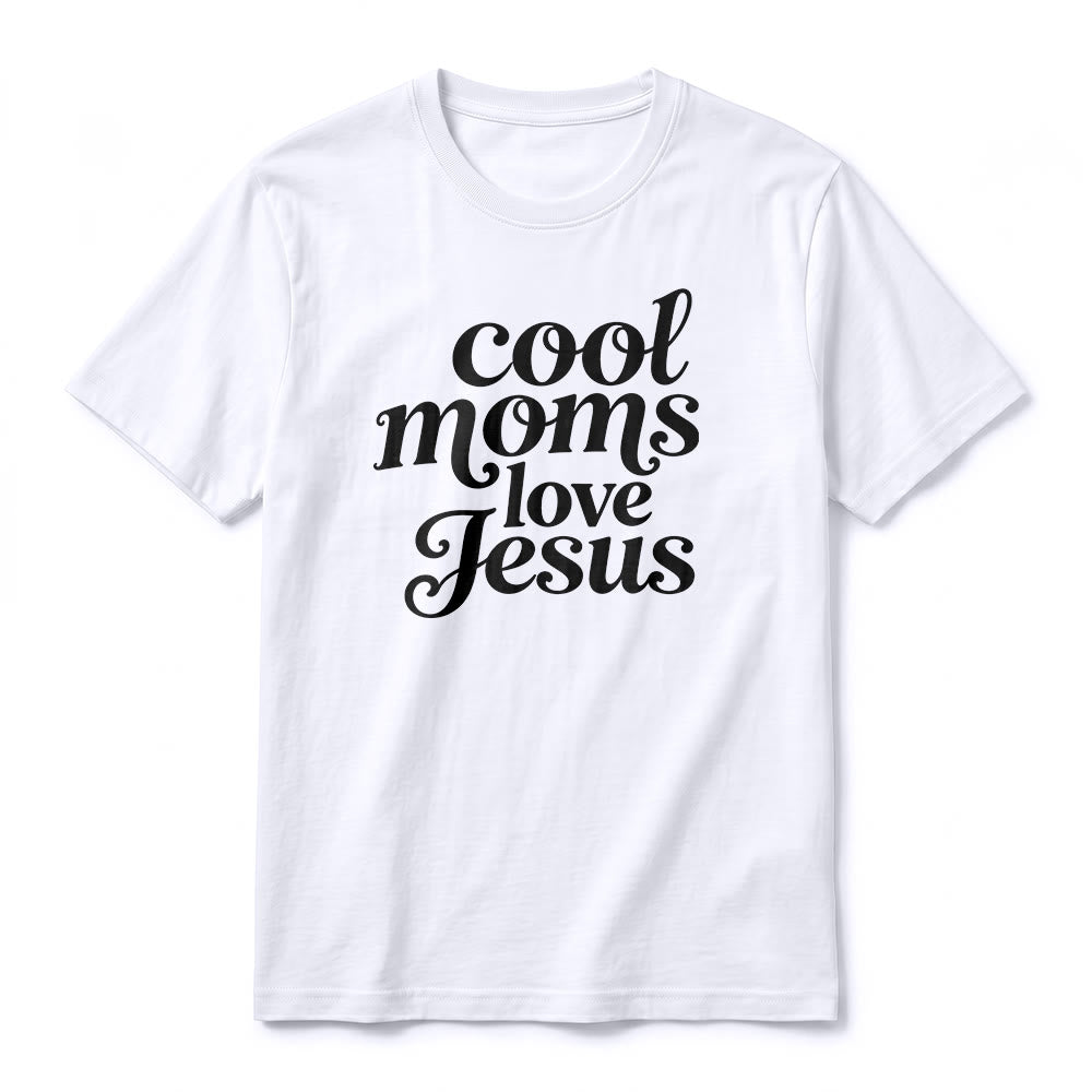 Christianartworkshop T-shirt a maniche corte di alta qualità con stampa fronte e retro "Cool Moms Love Jesus". - image 5