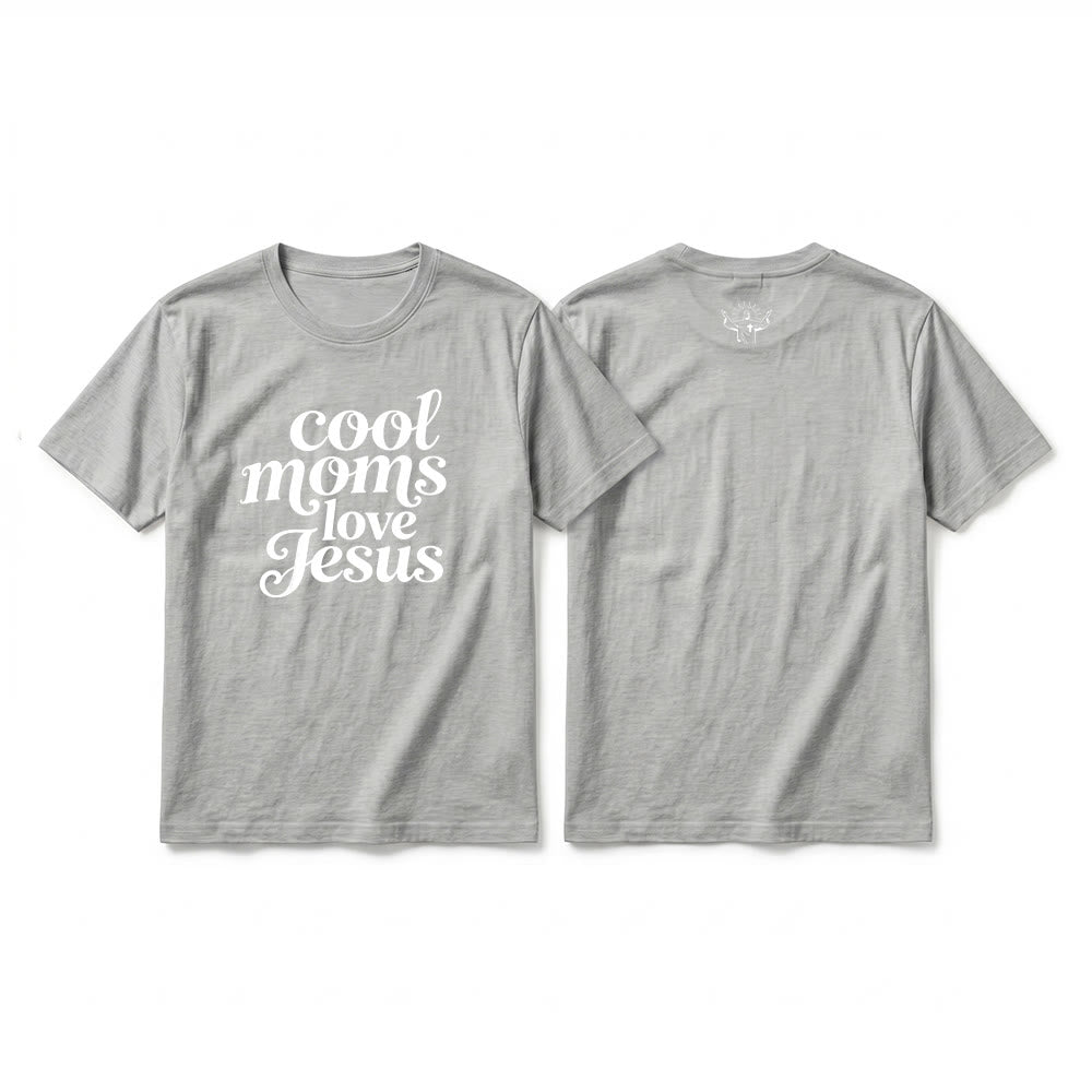 Christianartworkshop T-shirt a maniche corte di alta qualità con stampa fronte e retro "Cool Moms Love Jesus". - Grigio - 2XL - image 16
