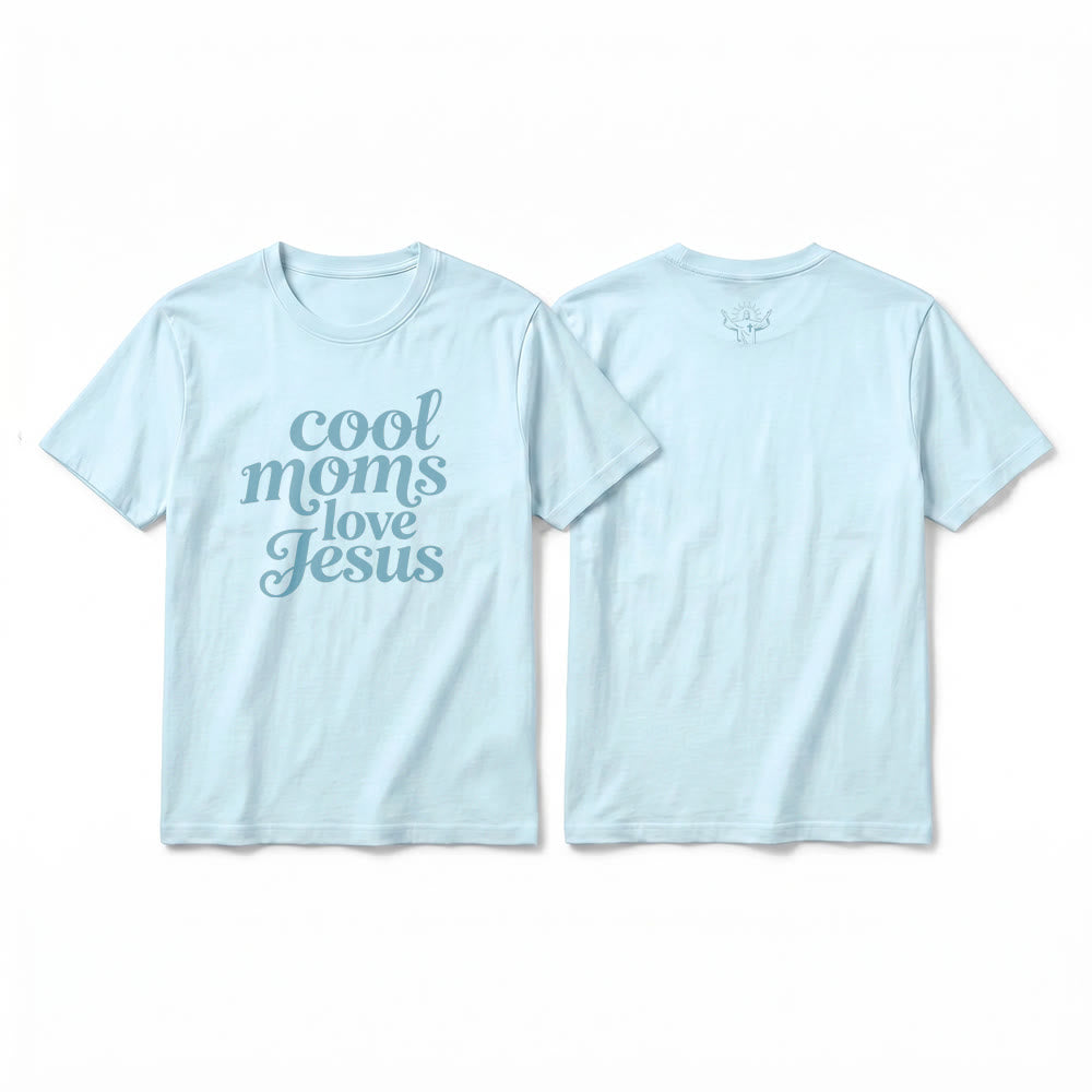Christianartworkshop T-shirt a maniche corte di alta qualità con stampa fronte e retro "Cool Moms Love Jesus". - Blu - 2XL - image 10