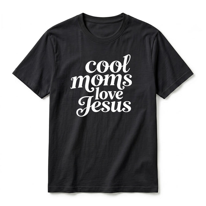 Christianartworkshop T-shirt a maniche corte di alta qualità con stampa fronte e retro "Cool Moms Love Jesus". - image 2