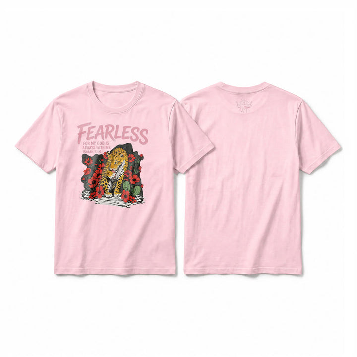 Christianartworkshop Maglietta a maniche corte di alta qualità con la scritta "Non ho paura, perché il mio Dio è sempre con me" Isaia 41:10 - Rosa - 2XL - image 25