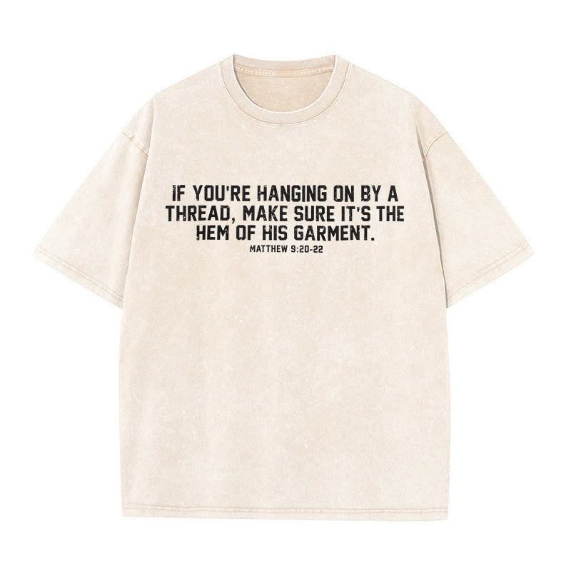 Christianartworkshop T-shirt unisex lavata con citazione biblica Matteo 9:20-22 - Beige - 5XL - image 5