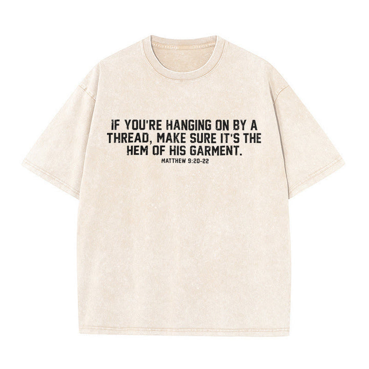 Christianartworkshop T-shirt unisex lavata con citazione biblica Matteo 9:20-22 - Beige - 5XL - image 5