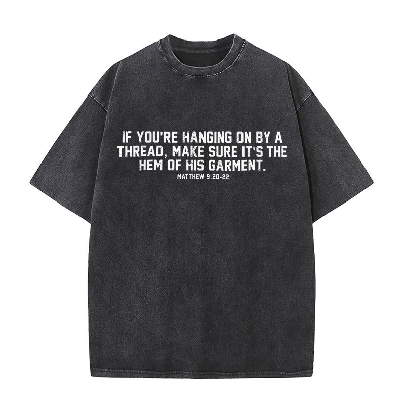 Christianartworkshop T-shirt unisex lavata con citazione biblica Matteo 9:20-22 - Nero - 5XL - image 2