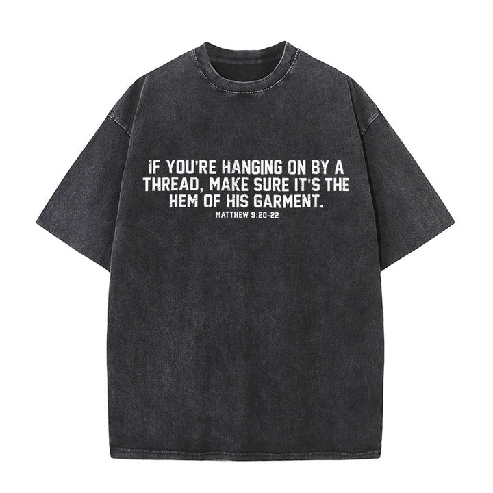 Christianartworkshop T-shirt unisex lavata con citazione biblica Matteo 9:20-22 - Nero - 5XL - image 2