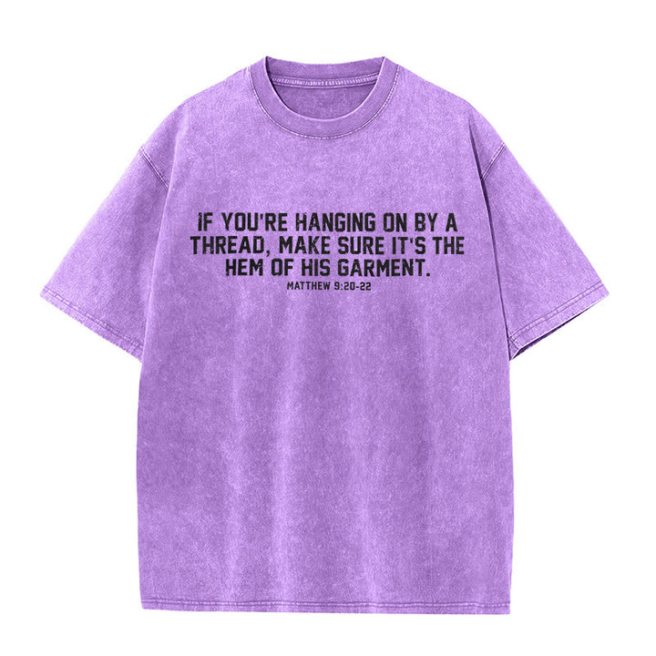 Christianartworkshop T-shirt unisex lavata con citazione biblica Matteo 9:20-22 - Viola - 5XL - image 7