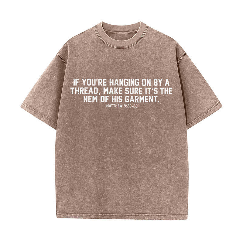 Christianartworkshop T-shirt unisex lavata con citazione biblica Matteo 9:20-22 - Marrone - 5XL - image 4