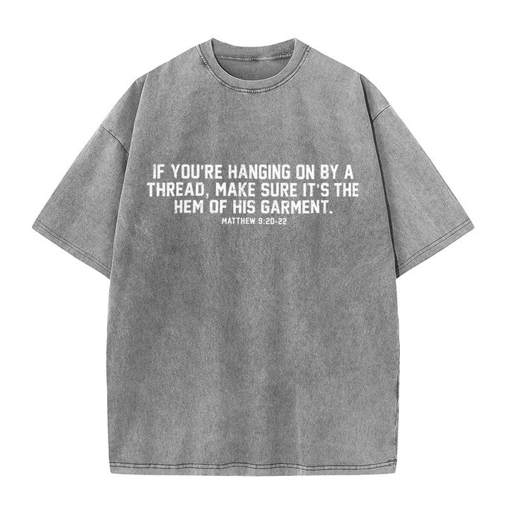 Christianartworkshop T-shirt unisex lavata con citazione biblica Matteo 9:20-22 - Grigio - 5XL - image 9