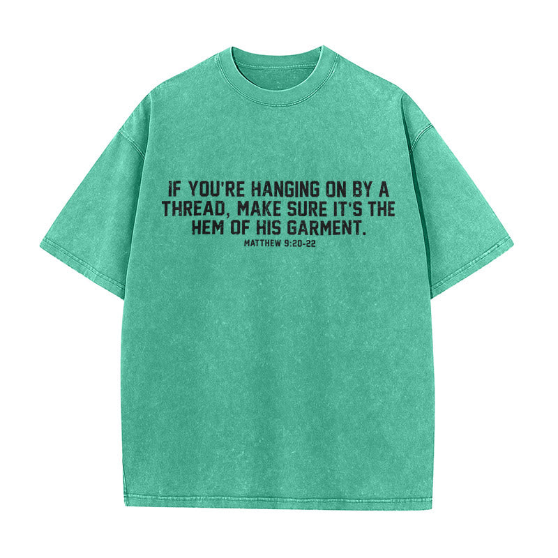 Christianartworkshop T-shirt unisex lavata con citazione biblica Matteo 9:20-22 - Verde - 5XL - image 3