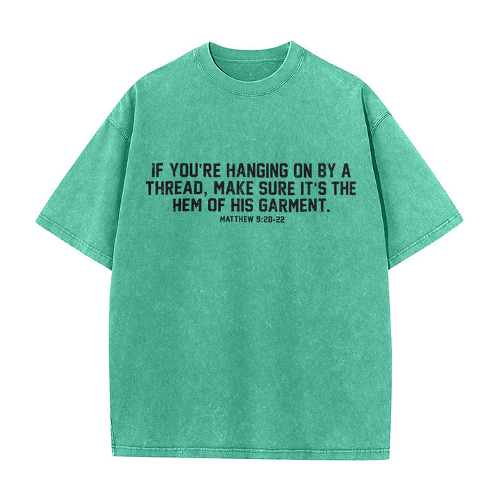 Christianartworkshop T-shirt unisex lavata con citazione biblica Matteo 9:20-22 - Verde - 5XL - image 3