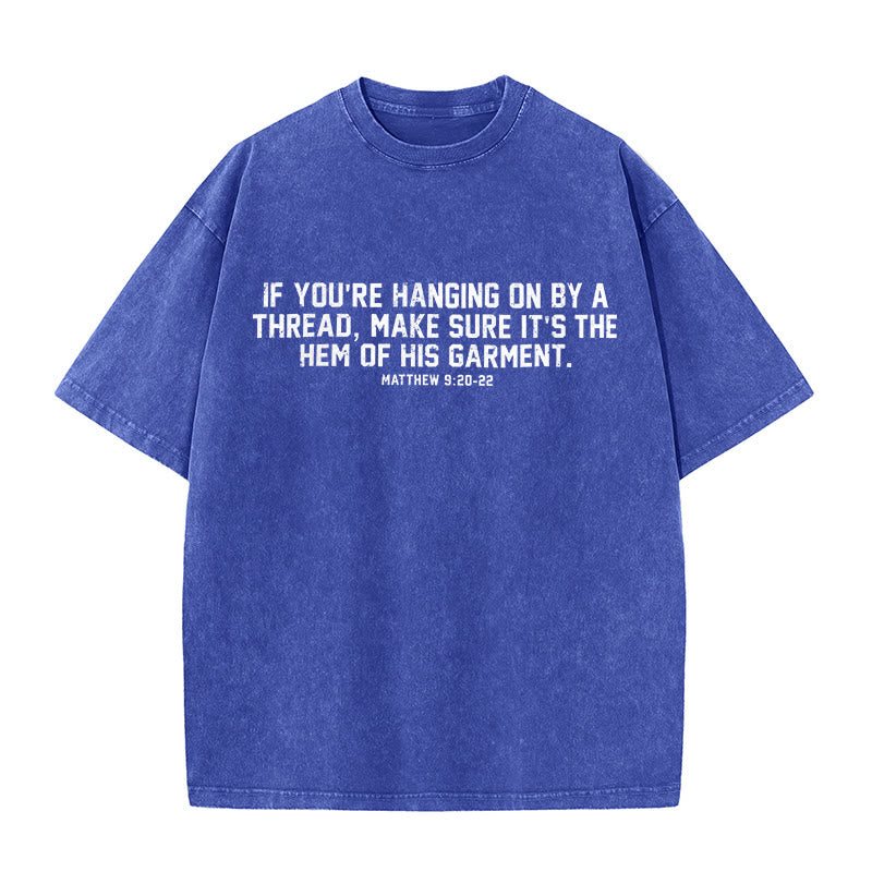 Christianartworkshop T-shirt unisex lavata con citazione biblica Matteo 9:20-22 - Blu - 5XL - image 8