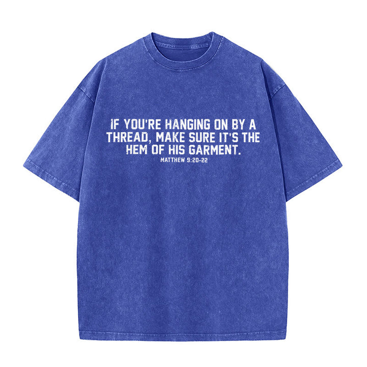 Christianartworkshop T-shirt unisex lavata con citazione biblica Matteo 9:20-22 - Blu - 5XL - image 8