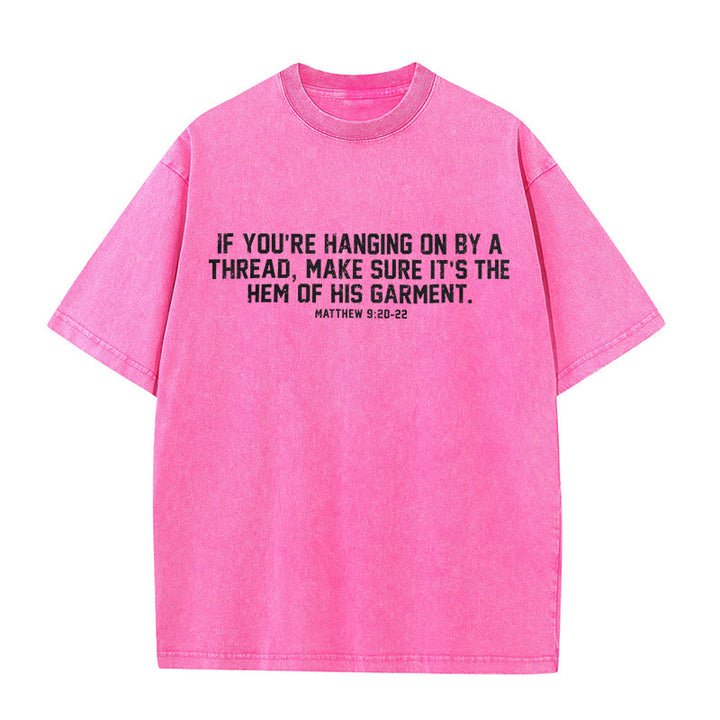 Christianartworkshop T-shirt unisex lavata con citazione biblica Matteo 9:20-22 - Rosa - 5XL - image 6