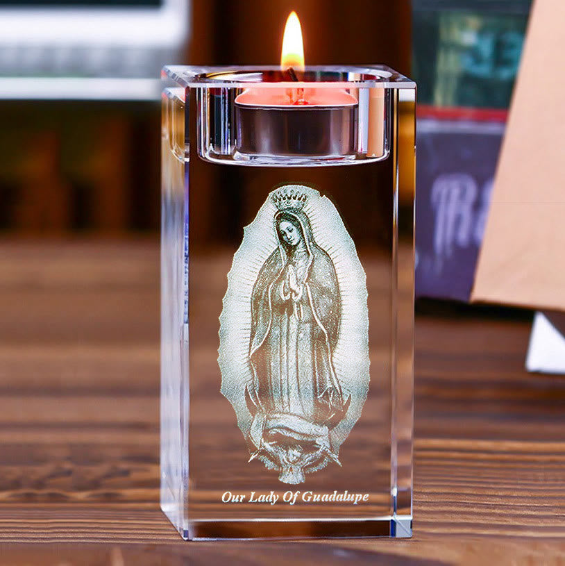 Christianartworkshop Portacandele luminoso con figura sacra incisa internamente: simbolo di un'atmosfera di preghiera pacifica - image 18