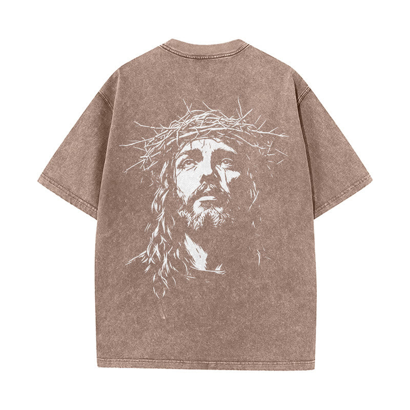 Christianartworkshop T-shirt unisex lavata con croce e corona di spine. - image 15