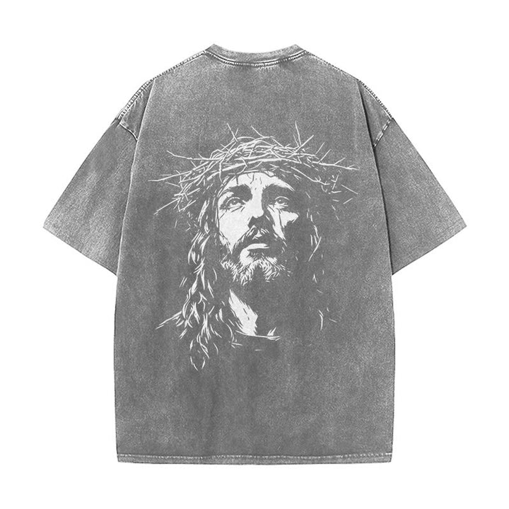 Christianartworkshop T-shirt unisex lavata con croce e corona di spine. - image 27