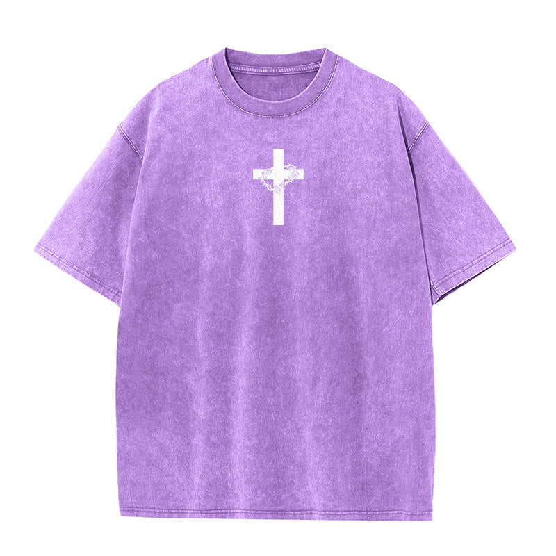 Christianartworkshop T-shirt unisex lavata con croce e corona di spine. - image 22