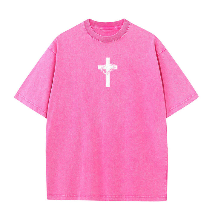Christianartworkshop T-shirt unisex lavata con croce e corona di spine. - image 19