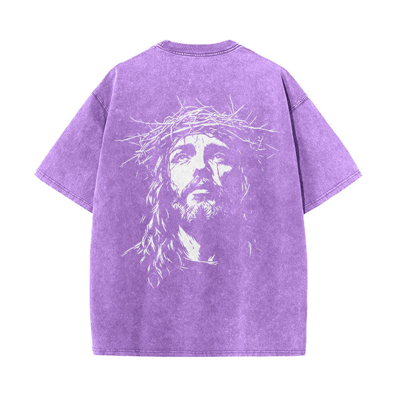 Christianartworkshop T-shirt unisex lavata con croce e corona di spine. - image 21