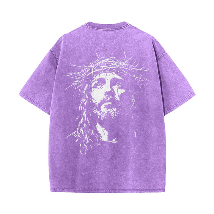 Christianartworkshop T-shirt unisex lavata con croce e corona di spine. - image 21