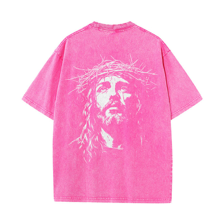 Christianartworkshop T-shirt unisex lavata con croce e corona di spine. - image 18