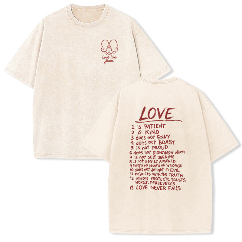 Christianartworkshop Maglietta unisex con la scritta "Ama come Gesù" (1 Corinzi 13) - Beige - 5XL - image 6