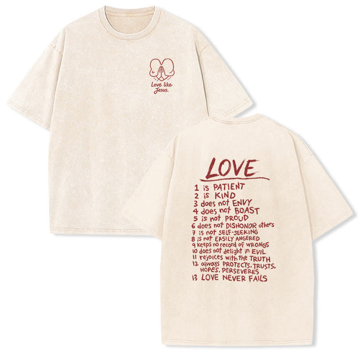 Christianartworkshop Maglietta unisex con la scritta "Ama come Gesù" (1 Corinzi 13) - Beige - 5XL - image 6