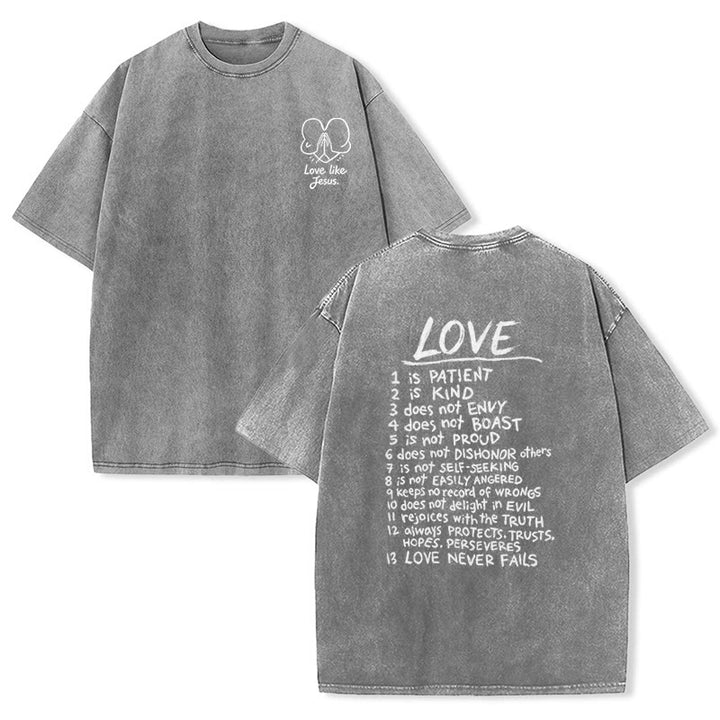 Christianartworkshop Maglietta unisex con la scritta "Ama come Gesù" (1 Corinzi 13) - Grigio - 5XL - image 24