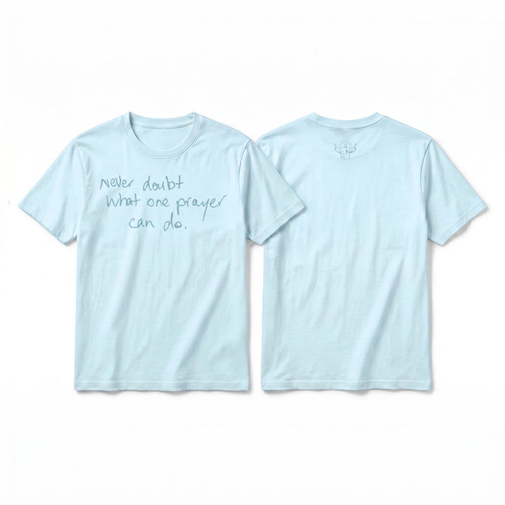 Christianartworkshop T-shirt a maniche corte premium con la scritta "Non dubitare mai di ciò che una preghiera può fare". - Blu - 2XL - image 19