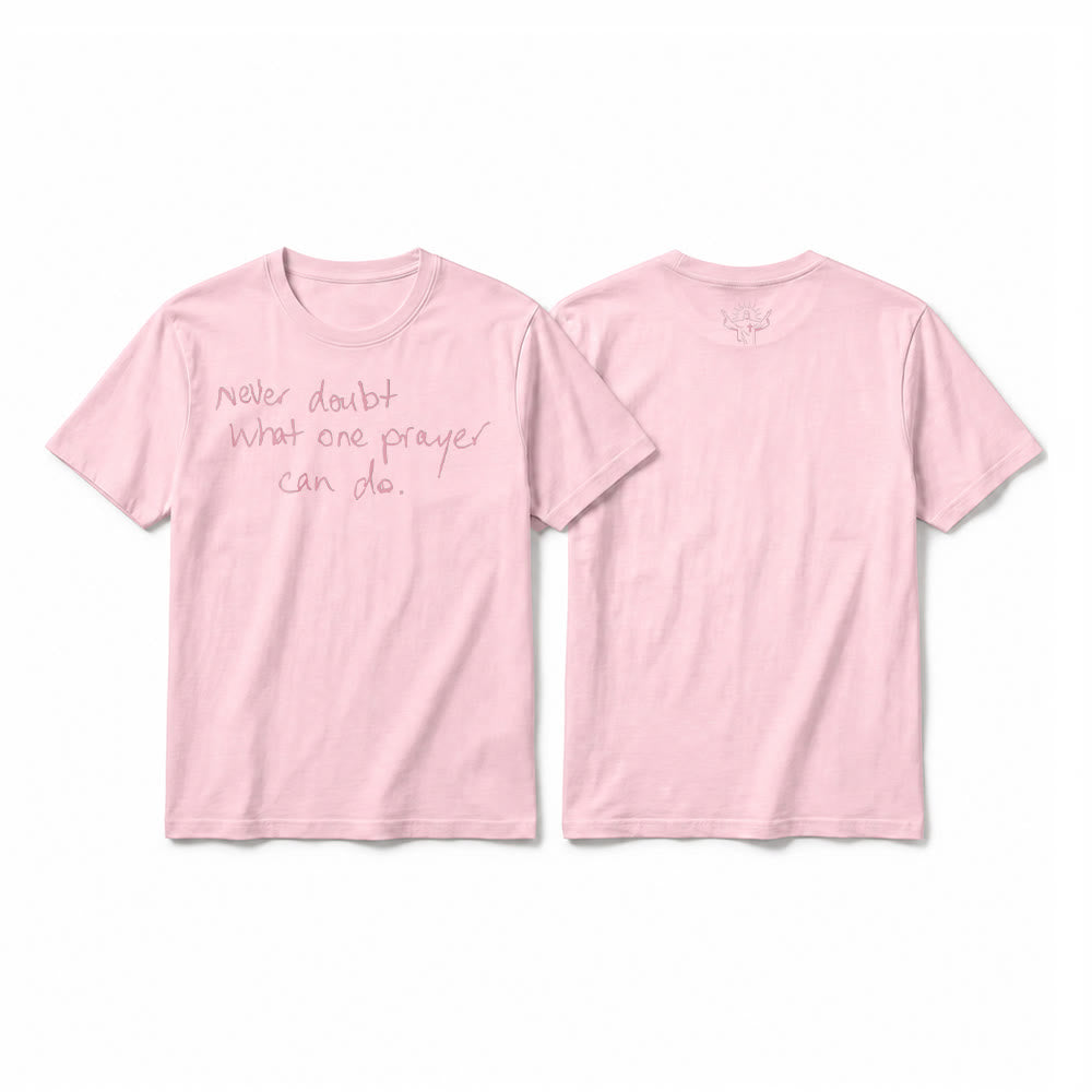 Christianartworkshop T-shirt a maniche corte premium con la scritta "Non dubitare mai di ciò che una preghiera può fare". - Rosa - 2XL - image 25