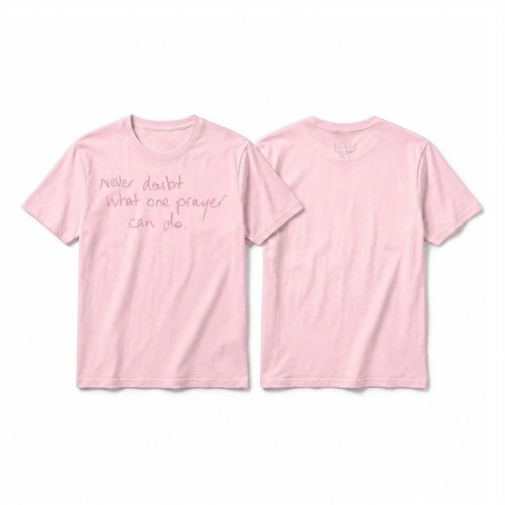 Christianartworkshop T-shirt a maniche corte premium con la scritta "Non dubitare mai di ciò che una preghiera può fare". - Rosa - 2XL - image 25