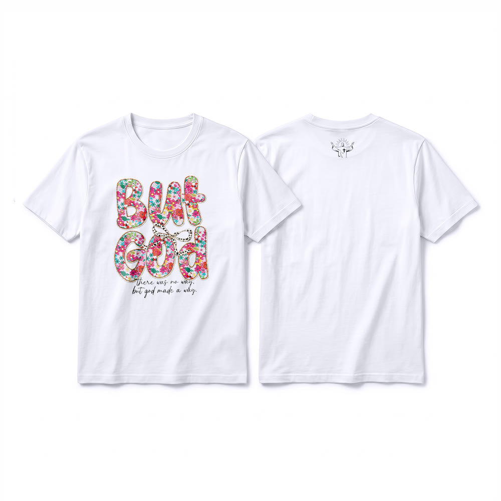 Christianartworkshop Maglietta a maniche corte premium con scritta floreale "But God Made a Way" - Bianco - 2XL - image 13