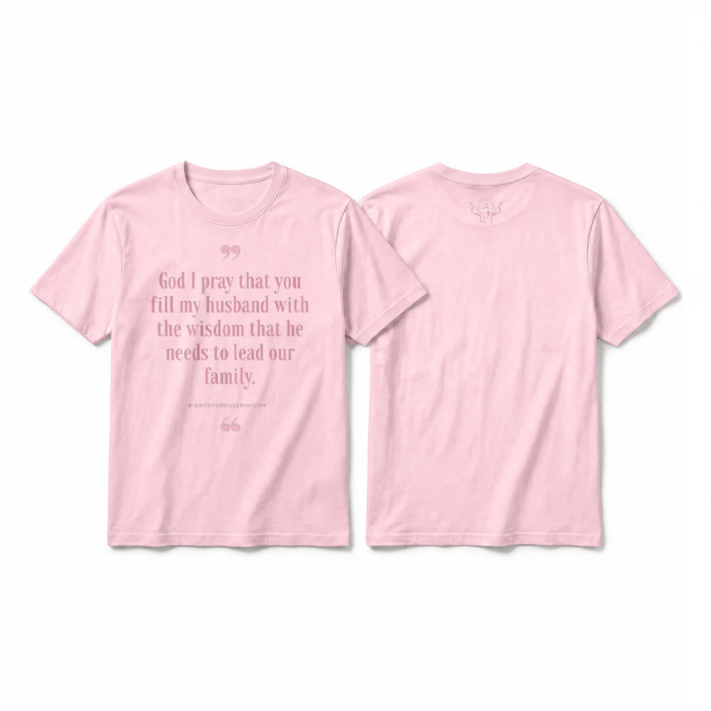 Christianartworkshop Maglietta a maniche corte di alta qualità con la scritta "Dio, prego che tu riempia mio marito di saggezza". - Rosa - 2XL - image 25