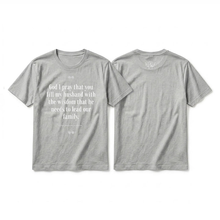 Christianartworkshop Maglietta a maniche corte di alta qualità con la scritta "Dio, prego che tu riempia mio marito di saggezza". - Grigio - 2XL - image 19