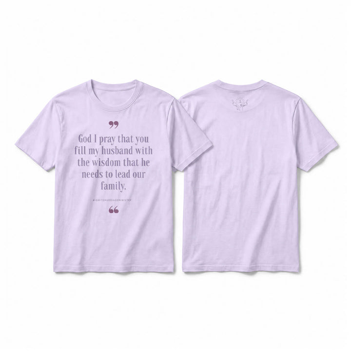 Christianartworkshop Maglietta a maniche corte di alta qualità con la scritta "Dio, prego che tu riempia mio marito di saggezza". - Viola - 2XL - image 13
