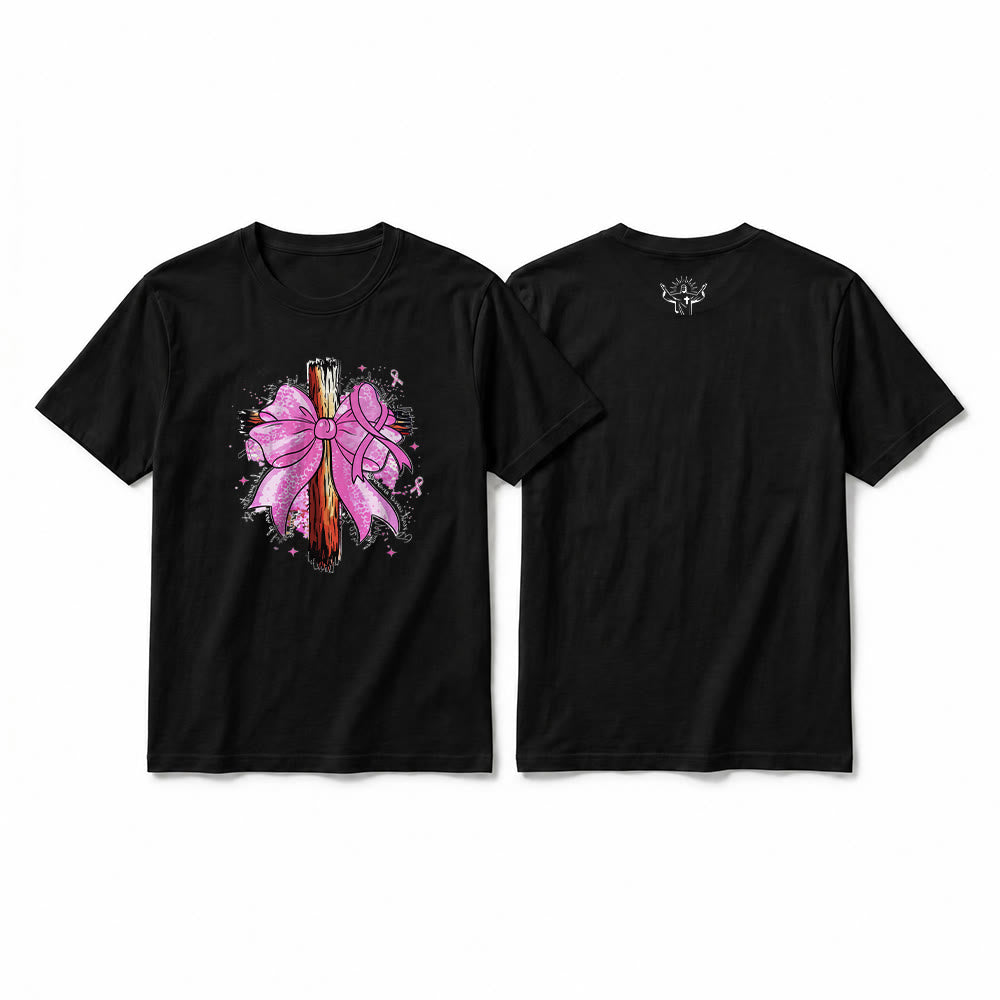 Christianartworkshop T-shirt a maniche corte premium con croce, nastro e fiocco - Nero - 2XL - image 10