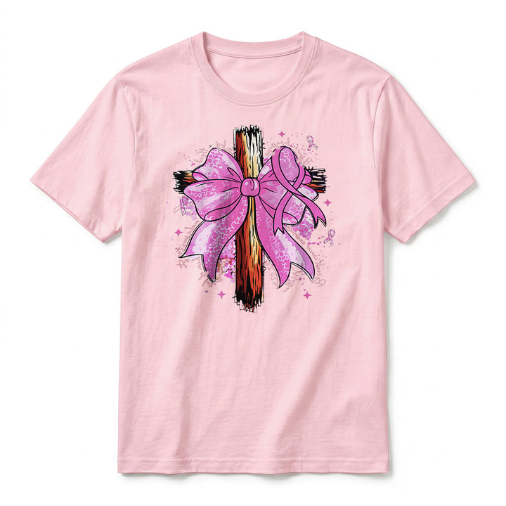 Christianartworkshop T-shirt a maniche corte premium con croce, nastro e fiocco - image 26