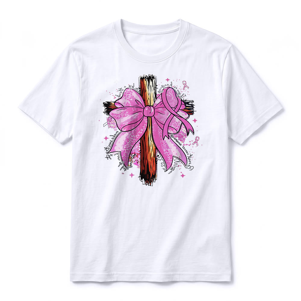 Christianartworkshop T-shirt a maniche corte premium con croce, nastro e fiocco - image 17