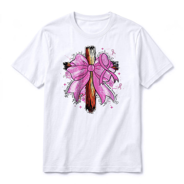 Christianartworkshop T-shirt a maniche corte premium con croce, nastro e fiocco - image 17